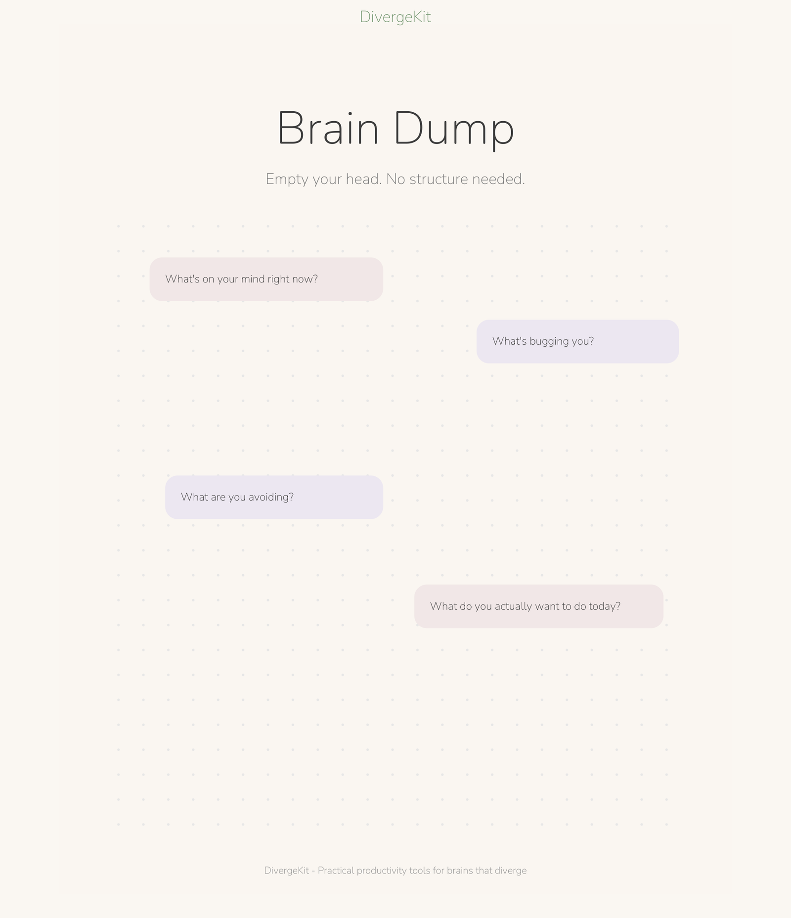 ADHD Daily Reset Kit | Free 3-Page Starter | DivergeKit