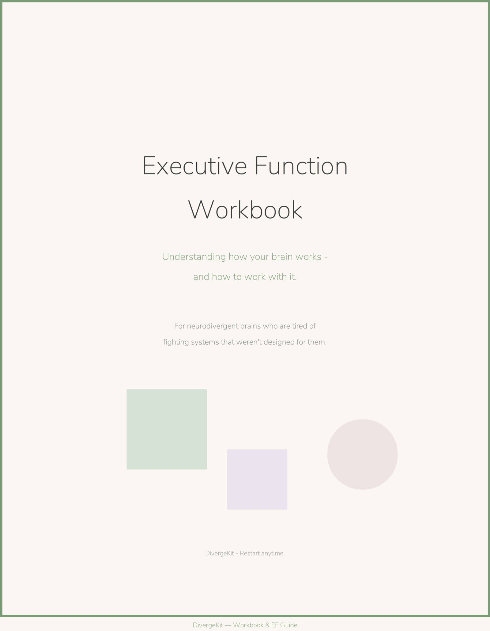 ADHD Workbook & Executive Function Guide | 20 Pages | PDF | DivergeKit